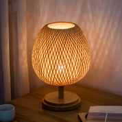 BambooGlow – Handwoven Rattan Table Lamp