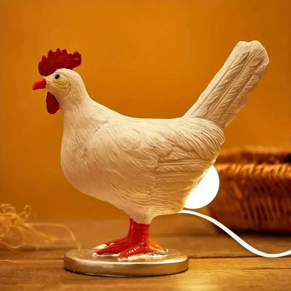 CluckGlow – USB Powered Resin Chicken Egg Table Lamp