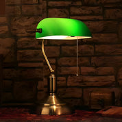 EmeraldGlow – Vintage Banker’s Table Lamp