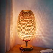 BambooGlow – Handwoven Rattan Table Lamp
