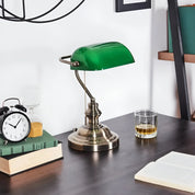 EmeraldGlow – Vintage Banker’s Table Lamp