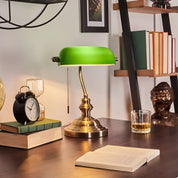 EmeraldGlow – Vintage Banker’s Table Lamp