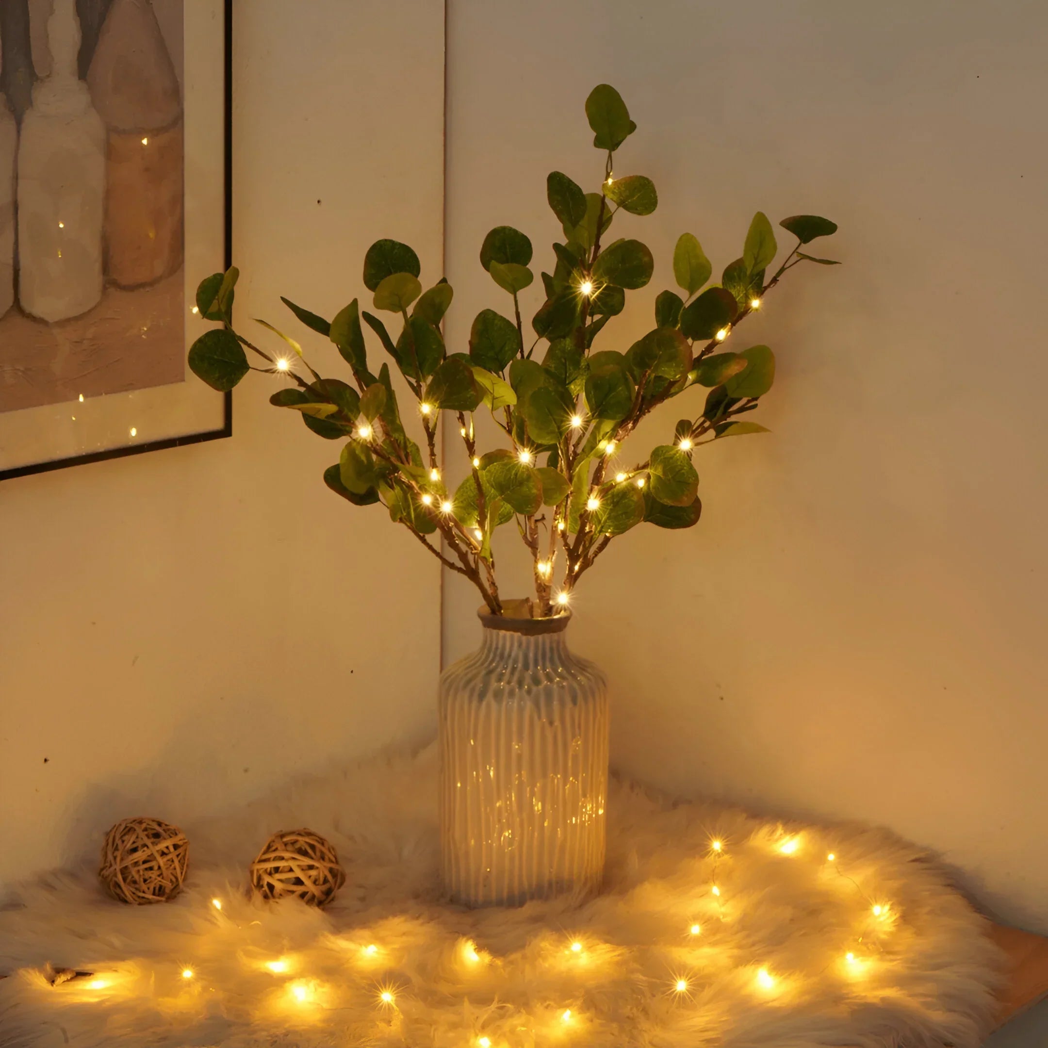 LushGlow – Olive Branch Fairy Lights Table Lamp