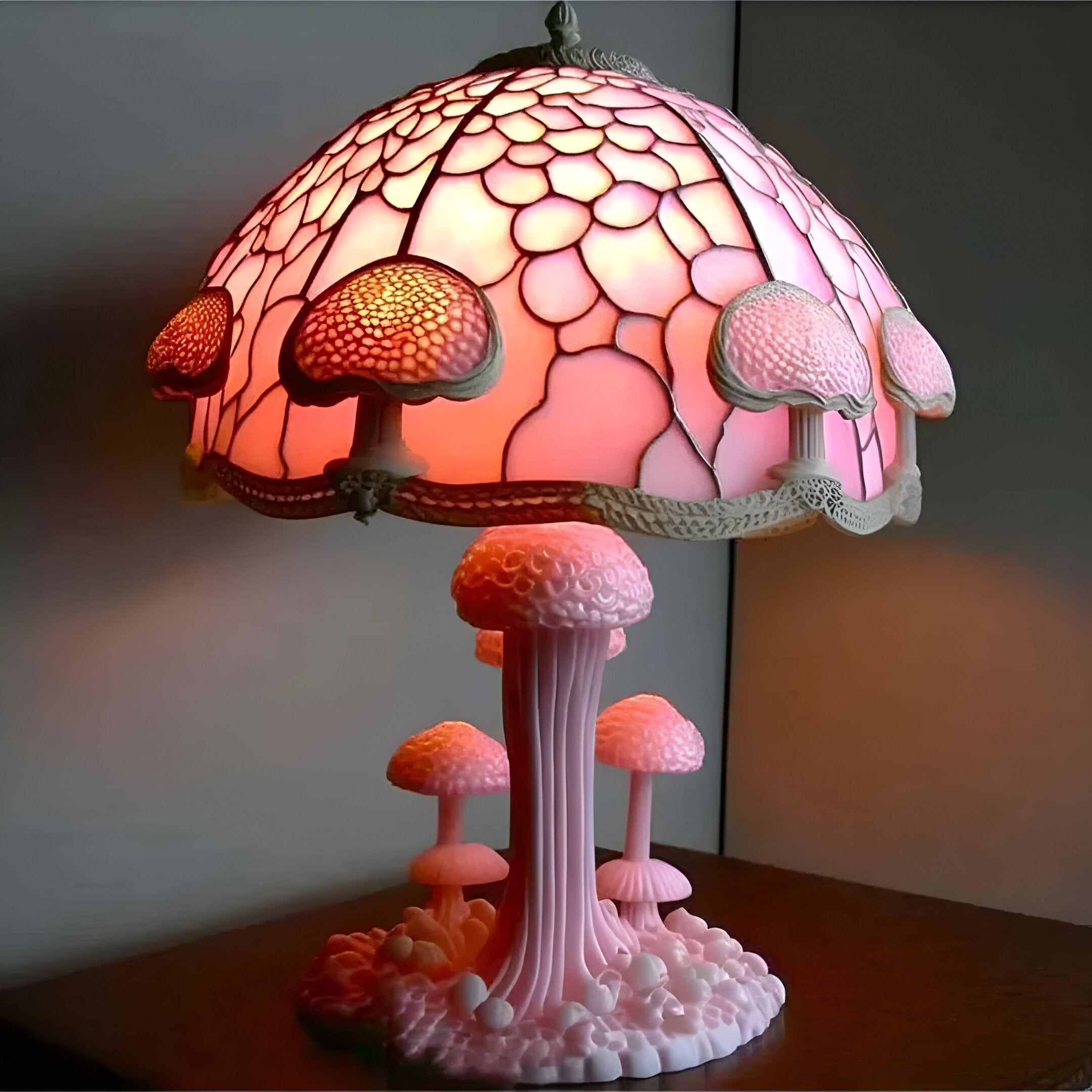 GlowBloom – Stained Glass Plant Table Lamp