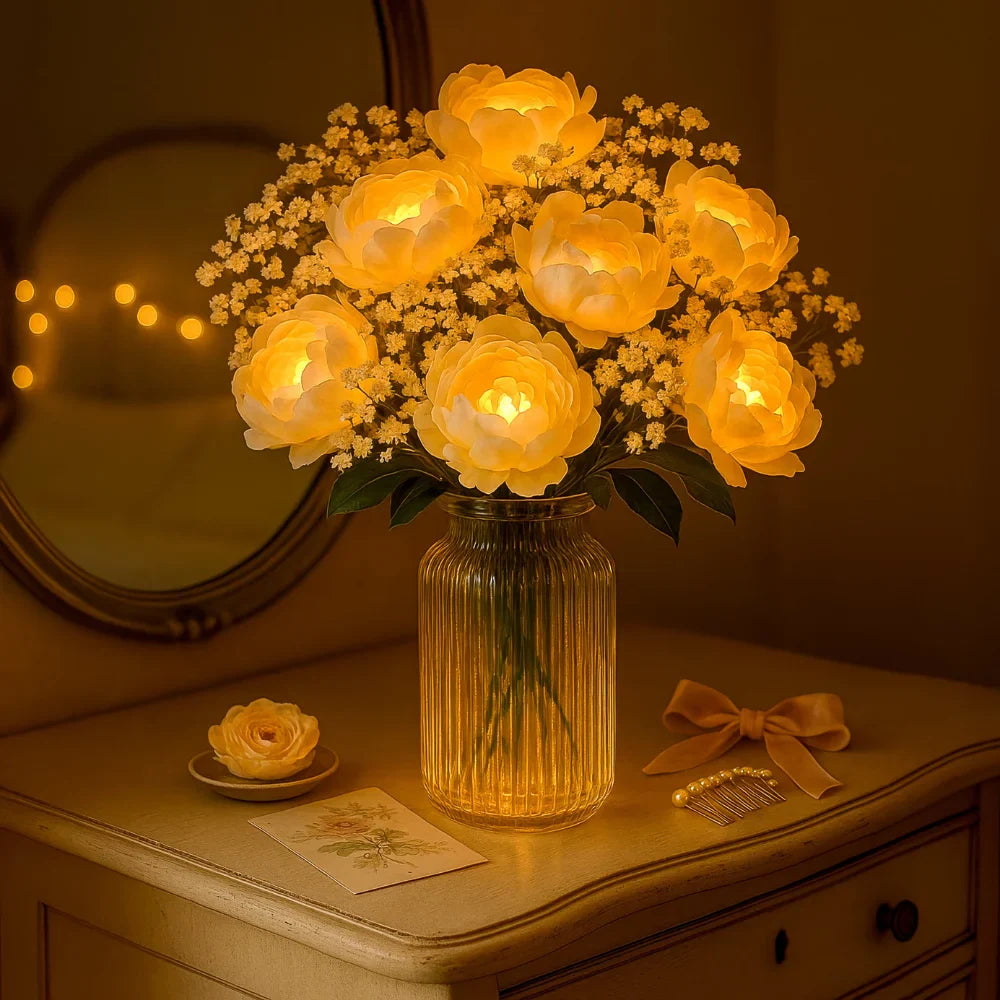 Veloria – Blossoming Bright Peonies Lamp