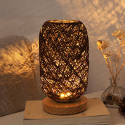 RayaGlow – Handcrafted Rattan Table Lamp