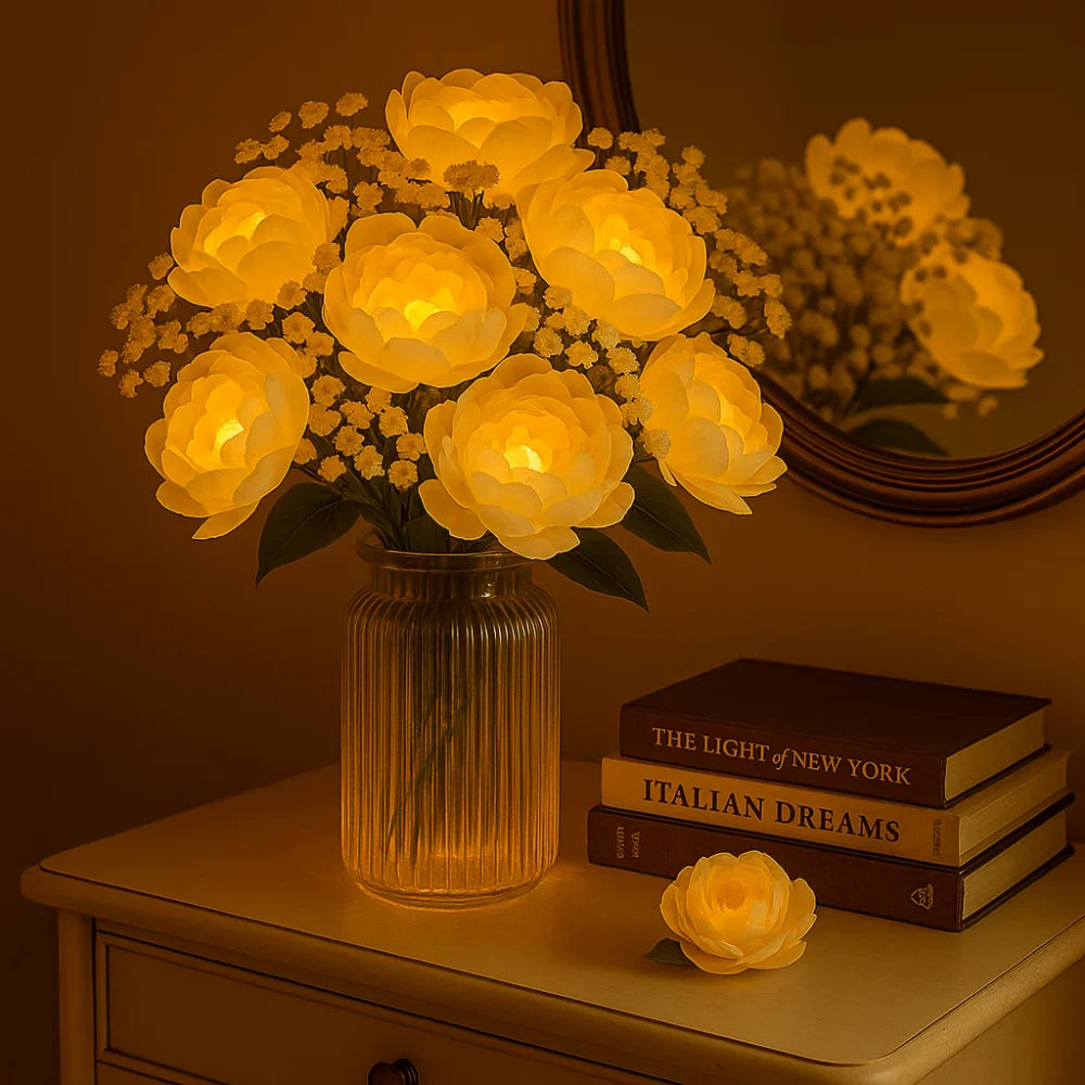 Veloria – Blossoming Bright Peonies Lamp