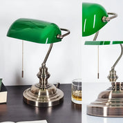 EmeraldGlow – Vintage Banker’s Table Lamp