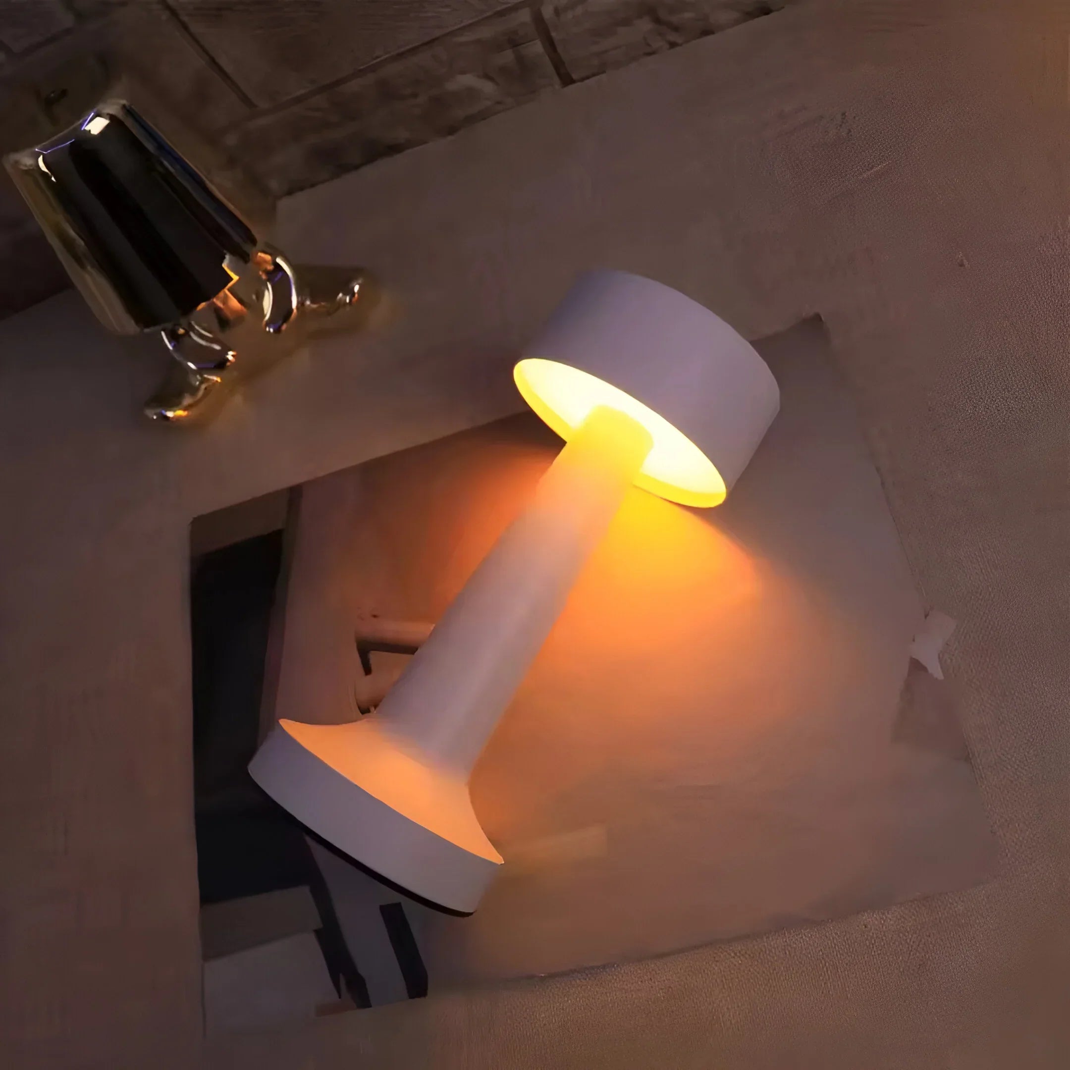 GlowEase – Wireless Rechargeable Table Lamp with Touch Dimming